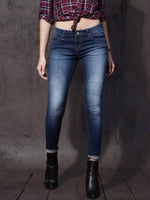 Women Blue Skinny Fit Mid-Rise Clean Look Stretchable Jeans