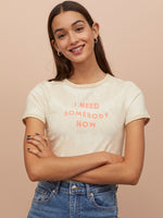 Women Off-White Printed T-shirt