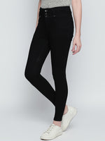 Women Black Slim Fit High-Rise Clean Look Stretchable Jeans