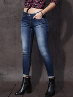 Women Blue Skinny Fit Mid-Rise Clean Look Stretchable Jeans