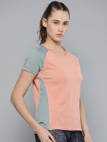 Women Peach-Coloured Printed Back Running Tshirt