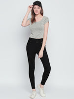 Women Black Slim Fit High-Rise Clean Look Stretchable Jeans